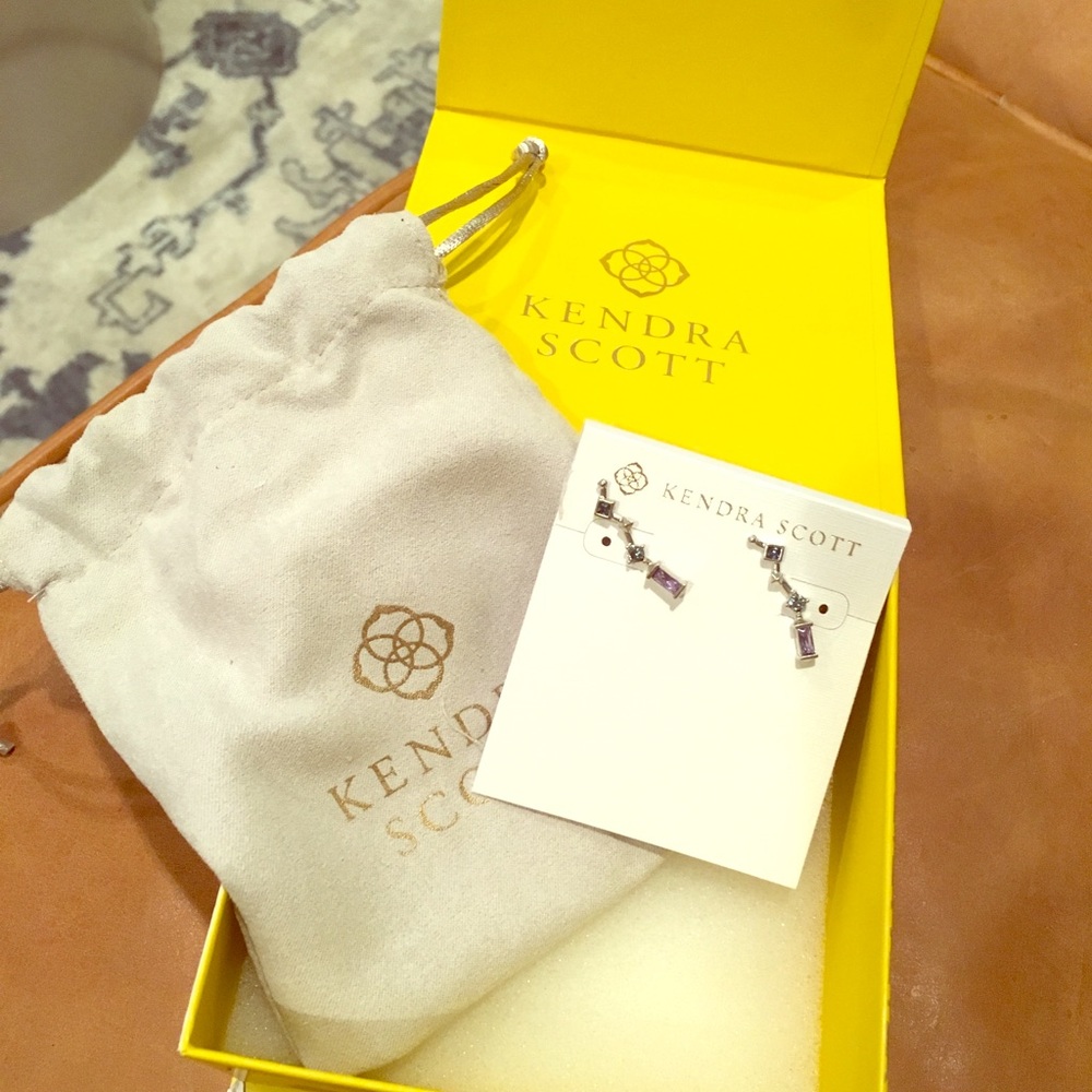 Kendra Scott Silver & Lilac Ear Climbers - New